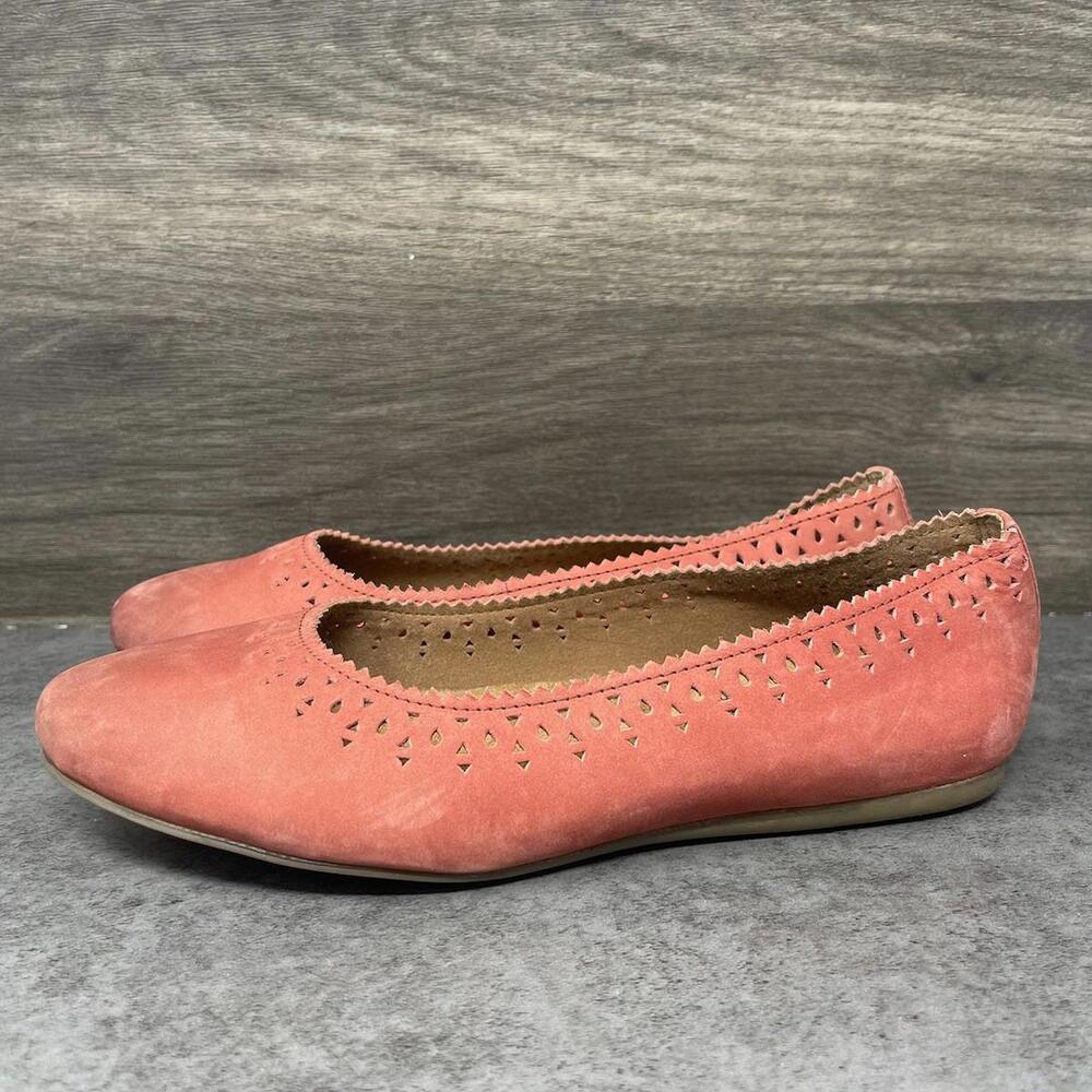 Softwalk Shoes Womens Size 8.5 Flats Cutout Ballet Pink Suede
